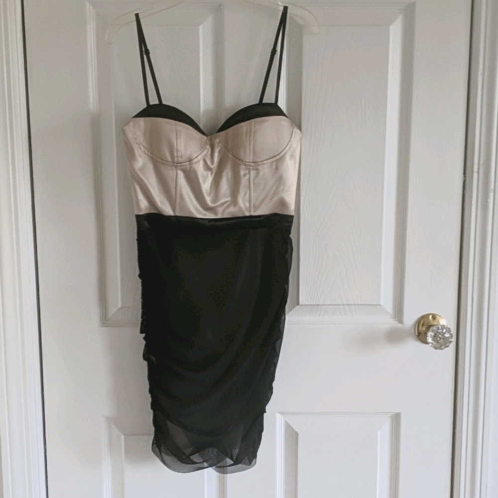 BLQ. MKT Cocktail Dress in Blush Pink/Black - XS